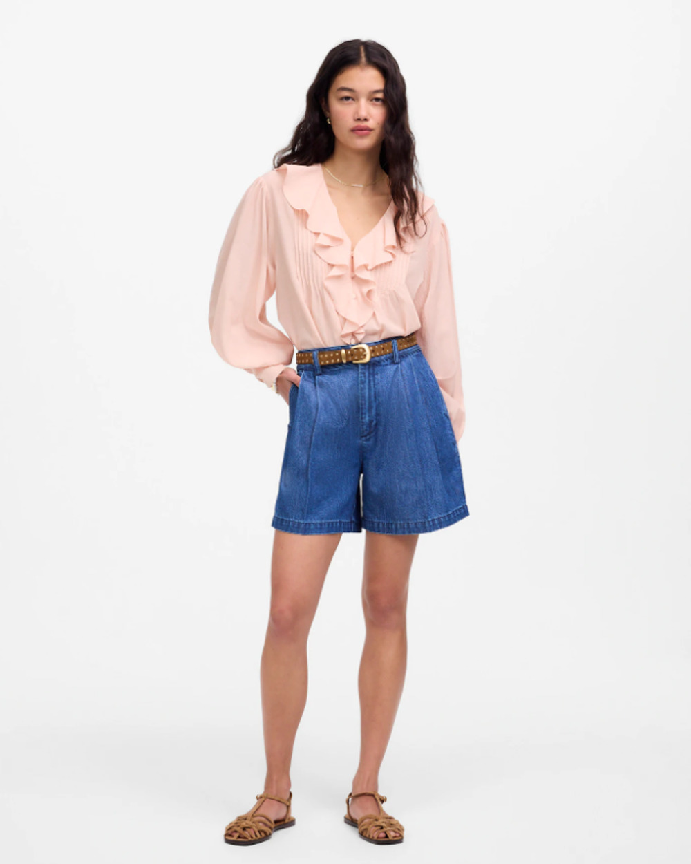 Madewell The Harlow Superwide Jean Short Airy Denim Edition Size 32 NWT